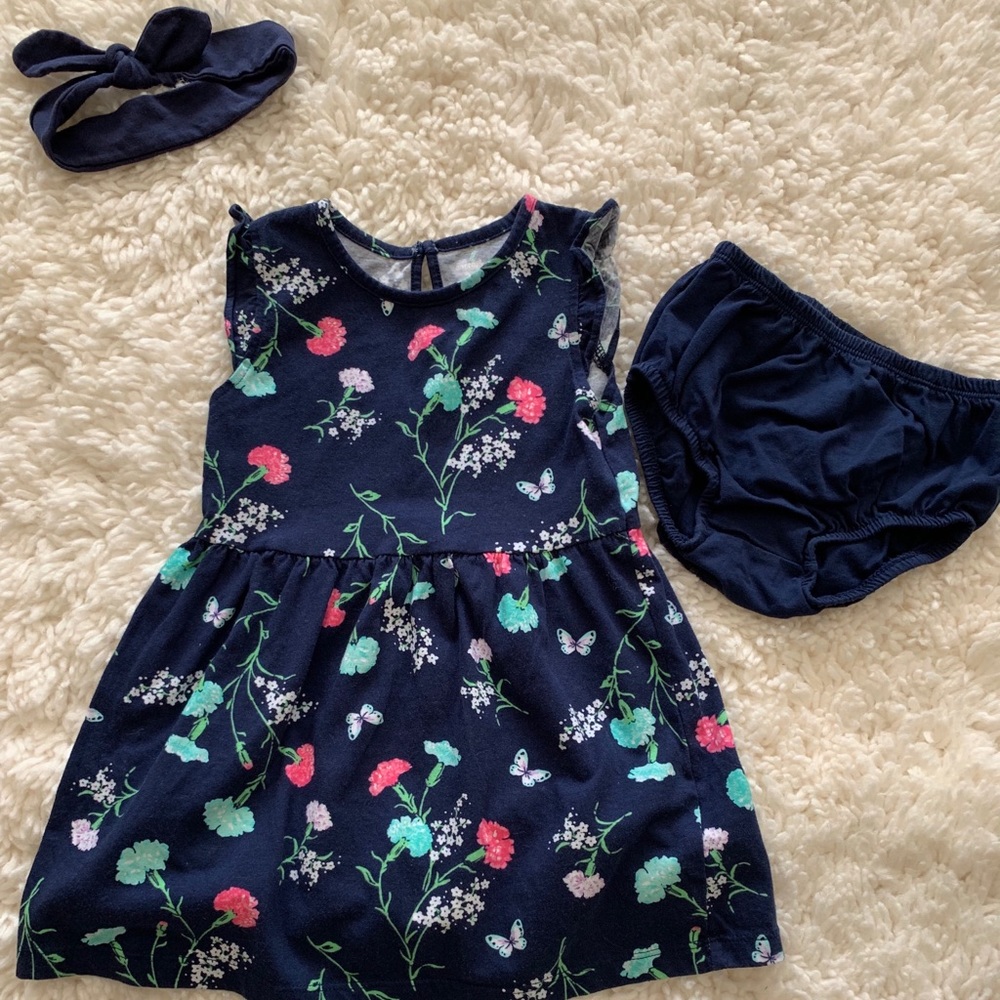 💕Toddlers dress, with bottoms and head band